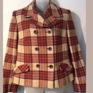 Laura Ashley Plaid Peacoat